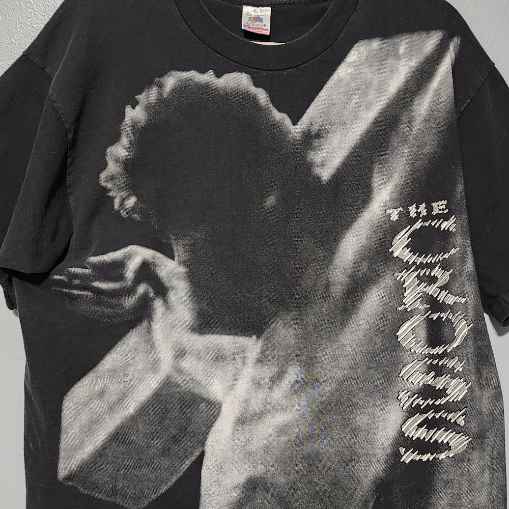 VINTAGE CROSS T Shirt Mens XL Black White Single Stitch 1992 Grunge Christian - Picture 3 of 12